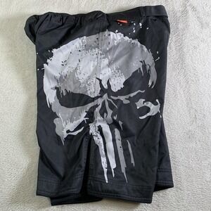 Hayabusa Punisher Shorts Mens Large Black Marvel Fight MMA 12" Inseam Training